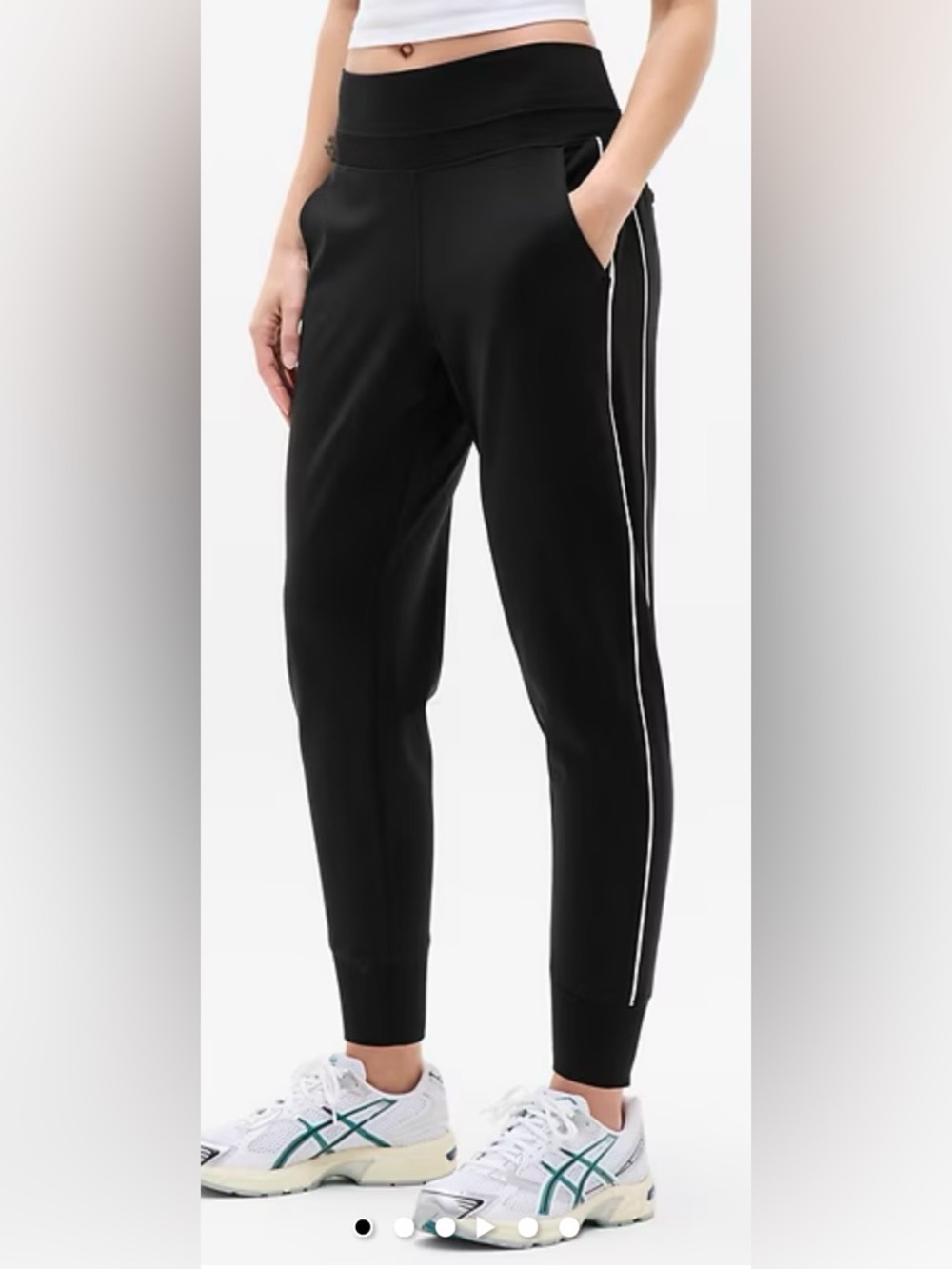 Athleta Venice High Rise Track Stripe Jogger, small, black/white